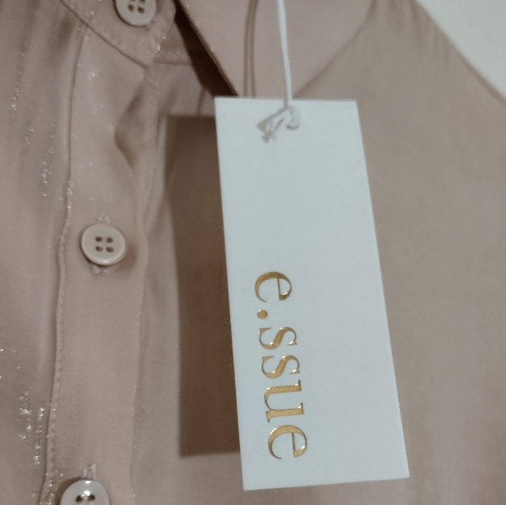 ESSUE Pink Button Down Wrap Front Mini Dress - Picture 6 of 7